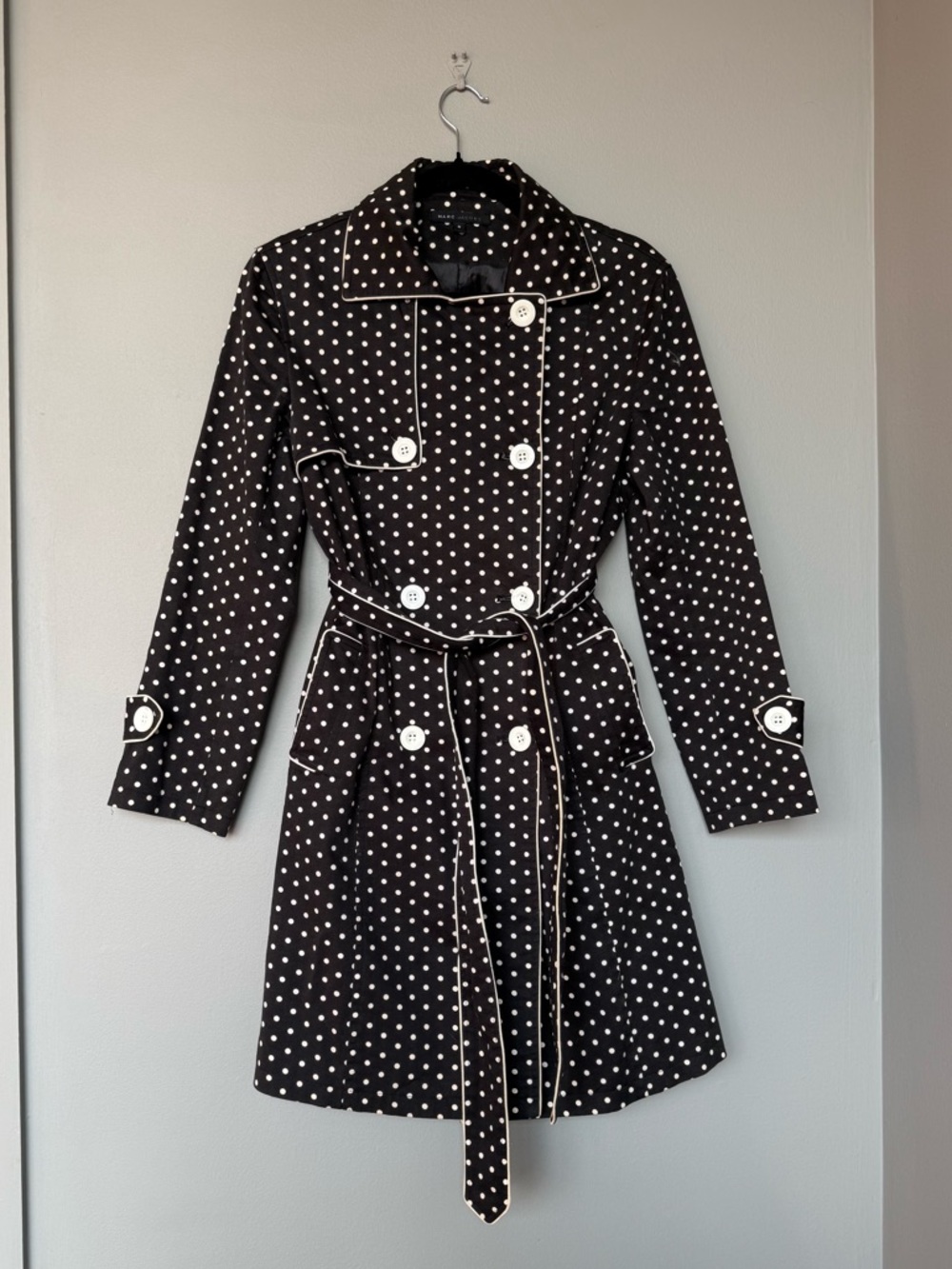 Marc Jacobs Polka Dot Black and Cream Trench Coat